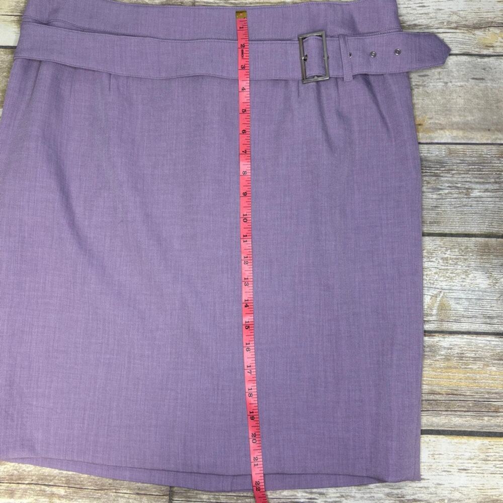 NWT Anne Klein Lavender‎ Belted Preppy Business Office Lined Pencil Skirt Sz 12 - Picture 4 of 6